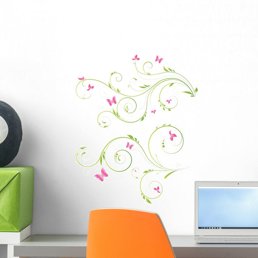 Floral Designs With Pink Wall Decal