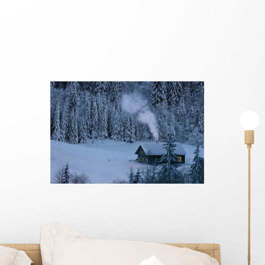 Mountain Hut Winter Wall Decal