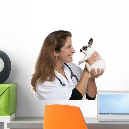 Vet Looking Dalmatian Rabbit Wall Decal