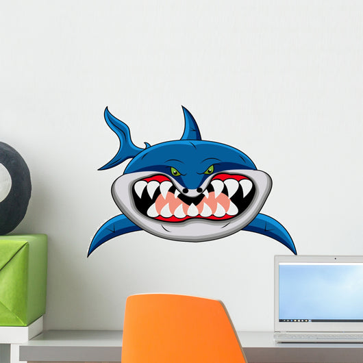 Funny Shark Cartoon Wall Decal