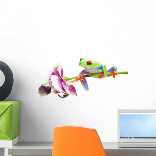 Tree Frog Orchid Wall Decal