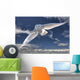 Snowy Owl Flight Against Blue Sky Wall Decal