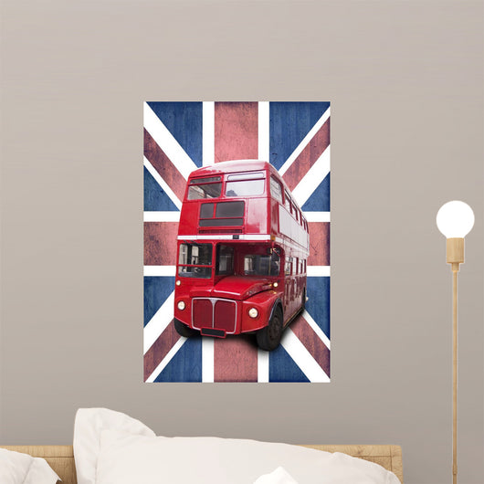 London Red Bus Bottom Union Jack Wall Mural