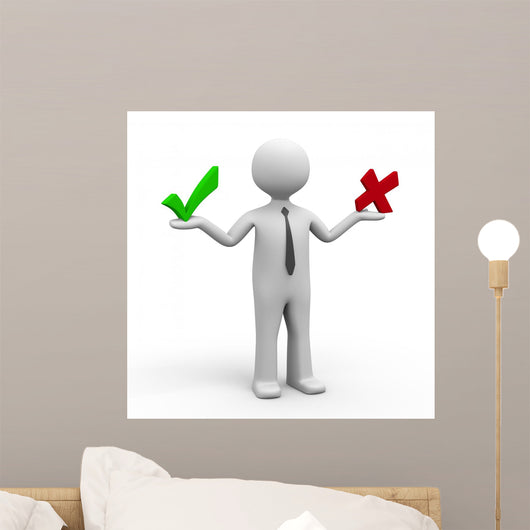 3D Male Against Wall Decal