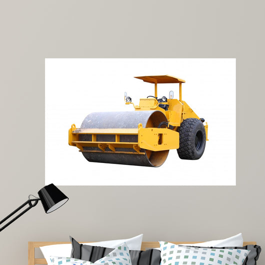 Dirty Road Roller White Wall Decal