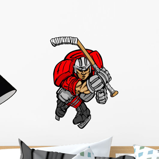 Hockey Player Skating Vector Wall Decal