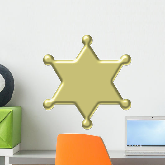 Country Sheriff Gold Star Wall Decal