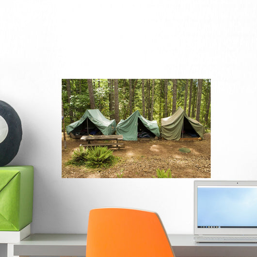 Group Canvas Tents Campground Wall Decal