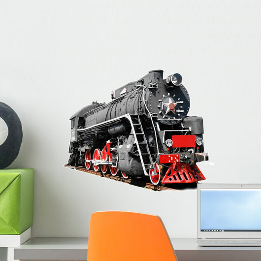 Classic Steam Locomotive White Wall Decal