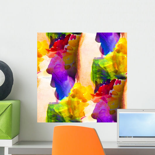 Abstract Seamless Color Splash Wall Decal