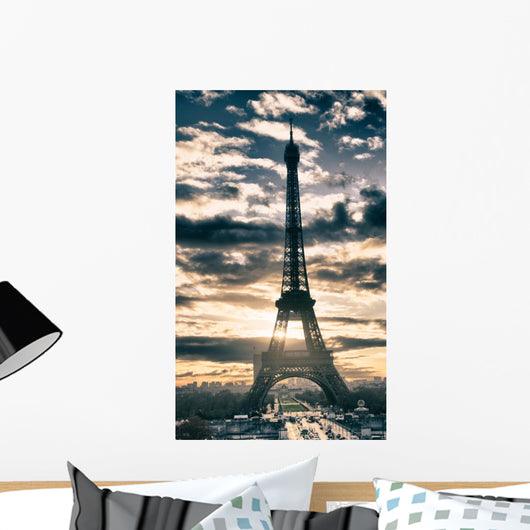 Sky Colors Over Eiffel Wall Decal