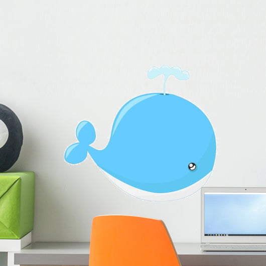 Cute Whale Cartoon Wall Decal