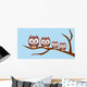 Owl Family Sitting Tree Wall Decal