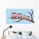 Owl Family Sitting Tree Wall Decal