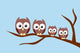 Owl Family Sitting Tree Wall Decal