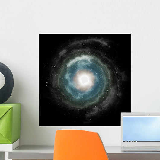 Spiral Galaxy Against Black Wall Decal