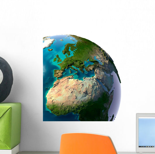 Realistic Planet Earth with natural water Wall Decal