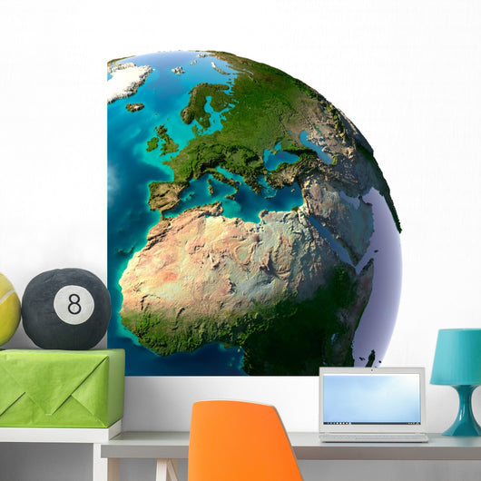 Realistic Planet Earth with natural water Wall Decal