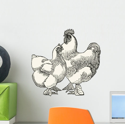 Hen and Rooster of Cochin Wall Decal