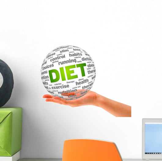 Hand Holding Diet 3D Wall Decal