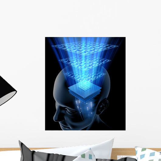 The Brain is Thinking (Processor) Wall Mural