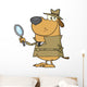 Dog Holding A Magnifying Glass Wall Decal