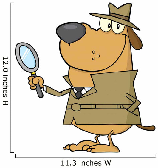 Dog Holding A Magnifying Glass Wall Decal