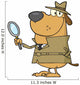 Dog Holding A Magnifying Glass Wall Decal