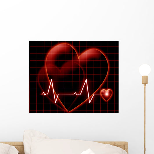 Heart beat on a monitor Wall Mural