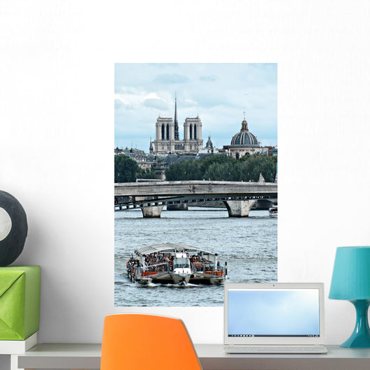 View of the Seine in Paris Wall Mural