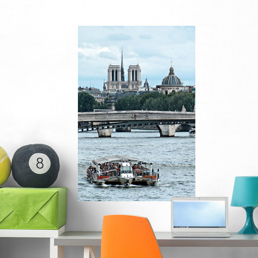 View of the Seine in Paris Wall Mural
