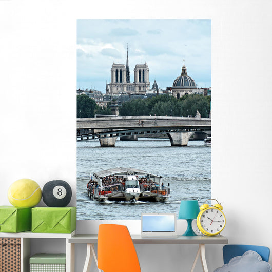 View of the Seine in Paris Wall Mural