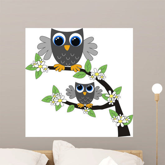 Two Grey Owls