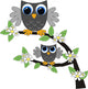 Two Grey Owls