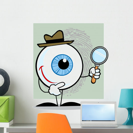 Detective Eyeball Holding Magnifying