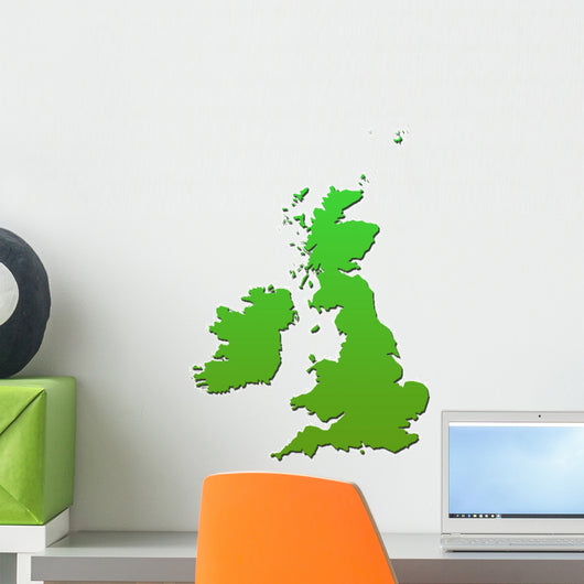 British Isles Map Green