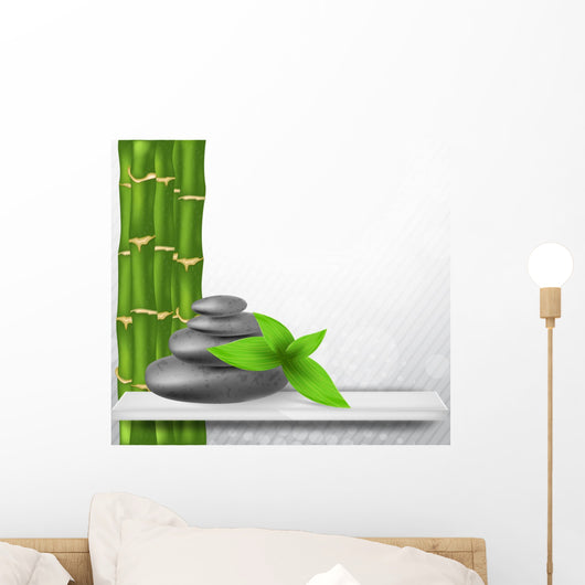Zen Stone with Bamboo Wall Decal