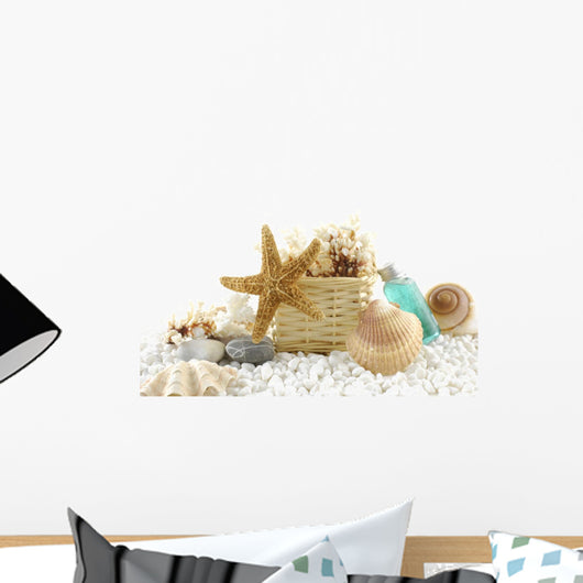 Ocean Spa on White Pebbles Wall Decal