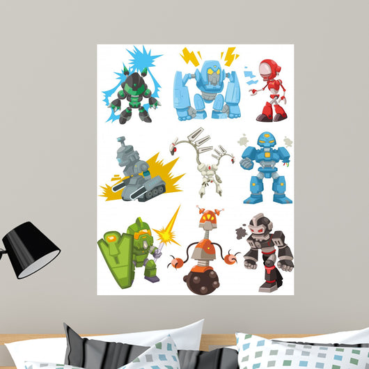 cartoon robots Wall Decal