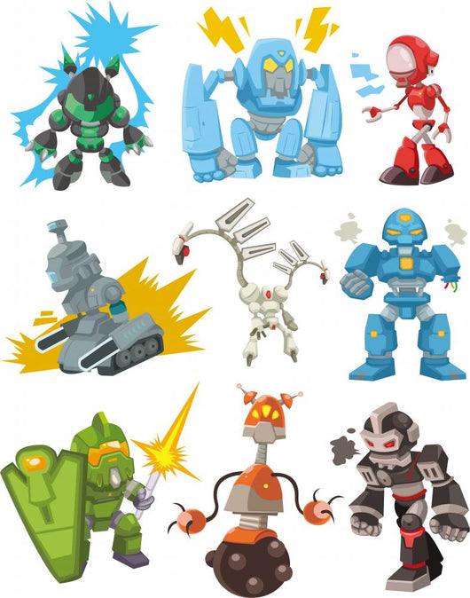 cartoon robots Wall Decal