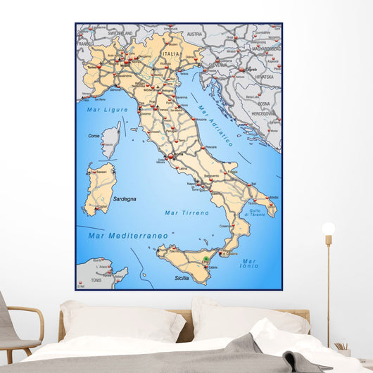 Highway Map Italy Orange