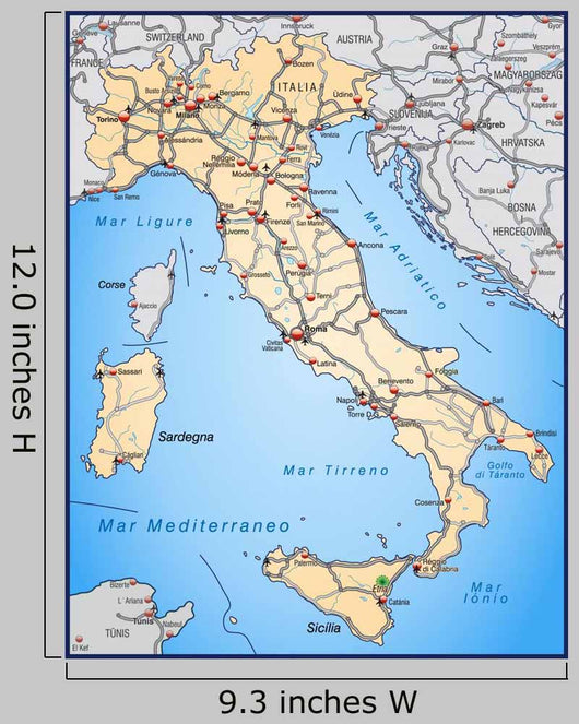 Highway Map Italy Orange
