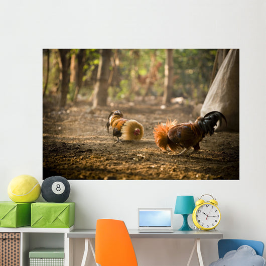 Cock Fight Wall Mural