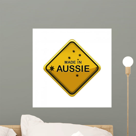 Made in Aussie yellow Australian road sign Wall Decal