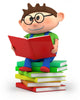 Little Boy Reading Wall Decal