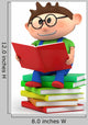 Little Boy Reading Wall Decal