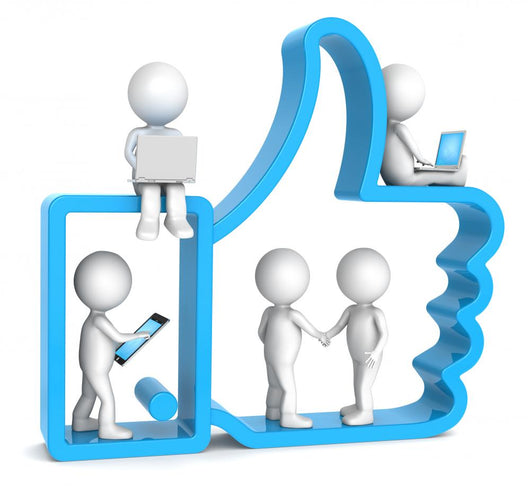 Like. 3D little human character X 4 in and on a Like Icon. Wall Decal