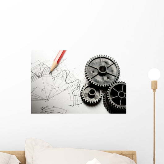 Mechanical Ratchets and Drafting Wall Mural