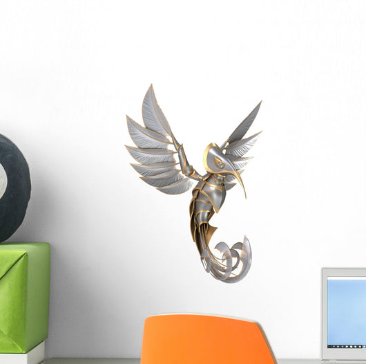 Steel Fantasy Bird Wall Decal
