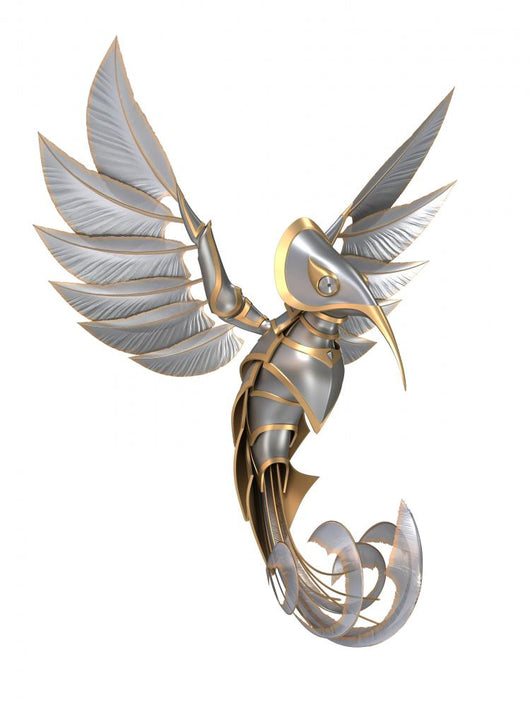 Steel Fantasy Bird Wall Decal